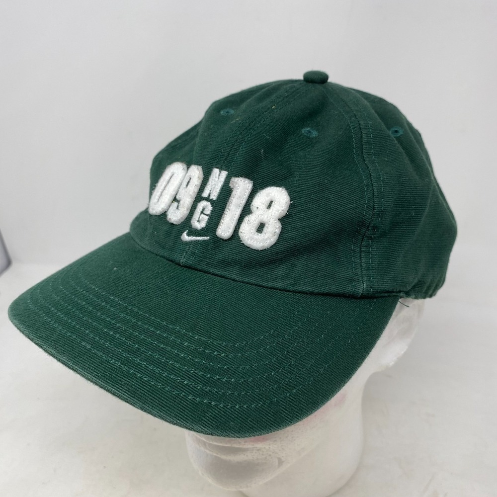 Nike Golf 09‎ 18 Green Strapback Cap Center Swoosh Hat
